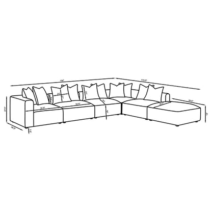 Amherst modular sectional with cushions, gray, 2-piece living room set by HouseOfZazla on Tampa Home & Garden Store