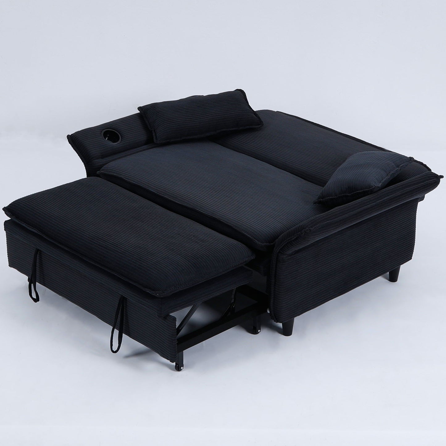 Modern Fabric Sofa And Bed With Adjustable Arms