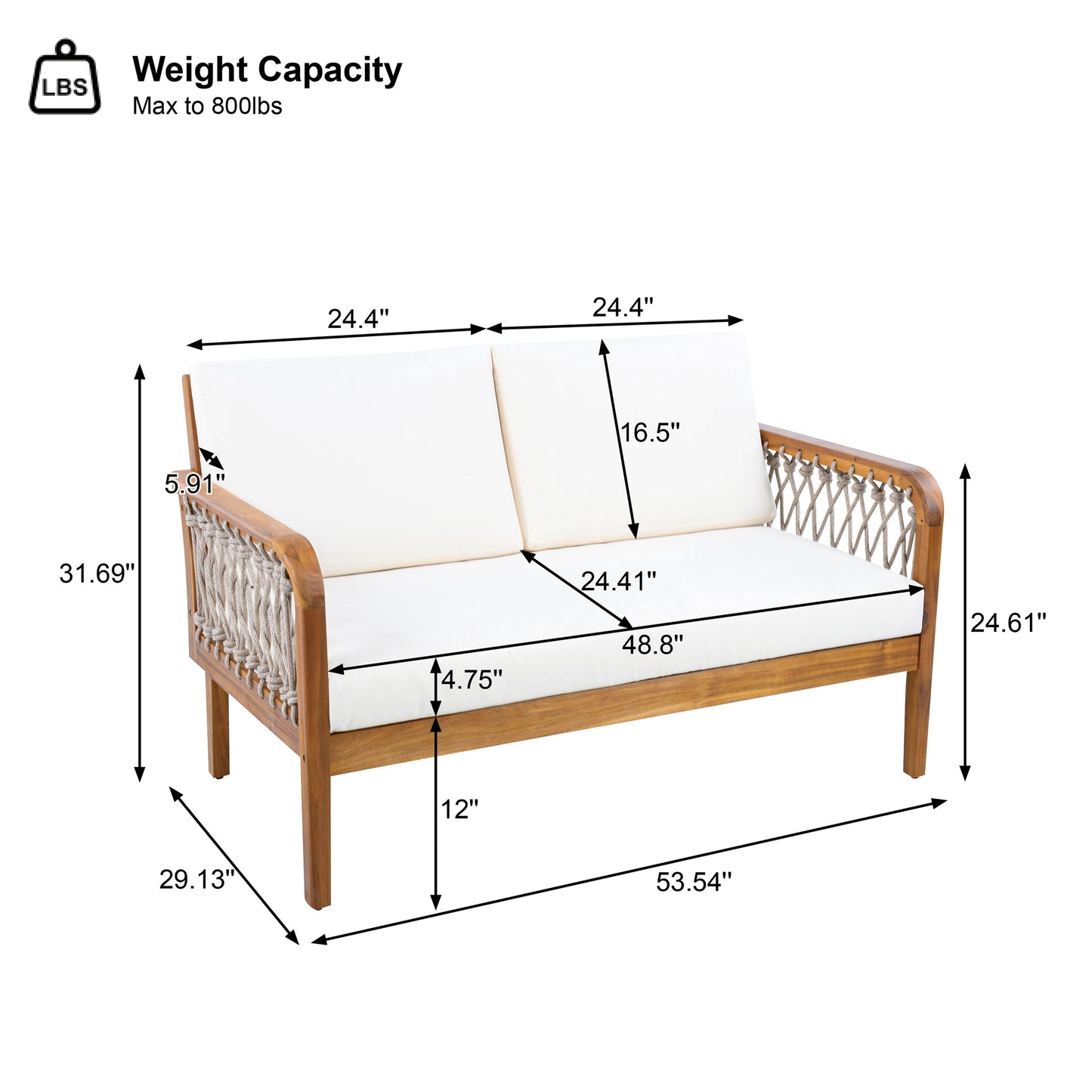 Acacia Wood Outdoor Patio Furniture and Cushions