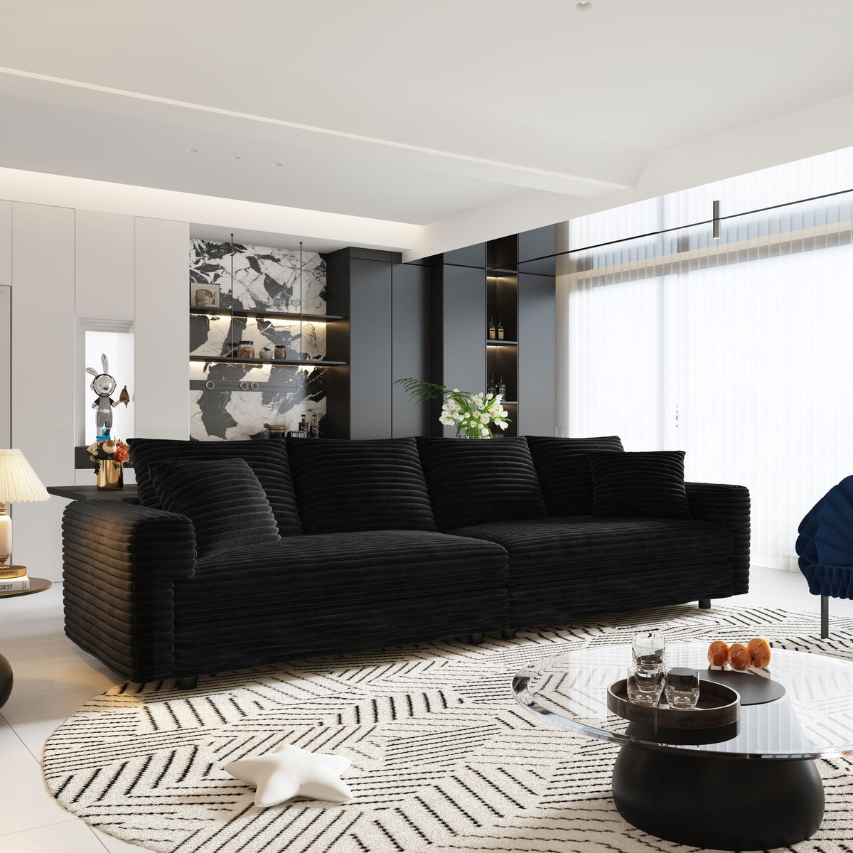 Modern Deep Seat Upholstered Sofa and Couch
