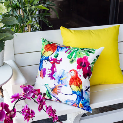 Multicolor Tropical Parrot and Solarium Pillow
