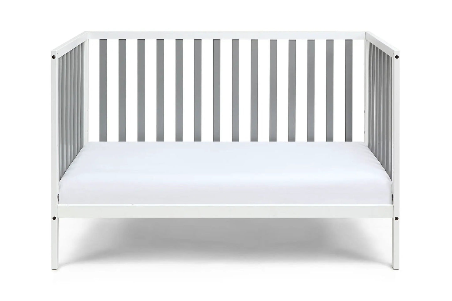 Deux Remi 3-in-1 Convertible Island Crib white frame with gray slats Unique Piece Furniture on Tampa Home & Garden Store