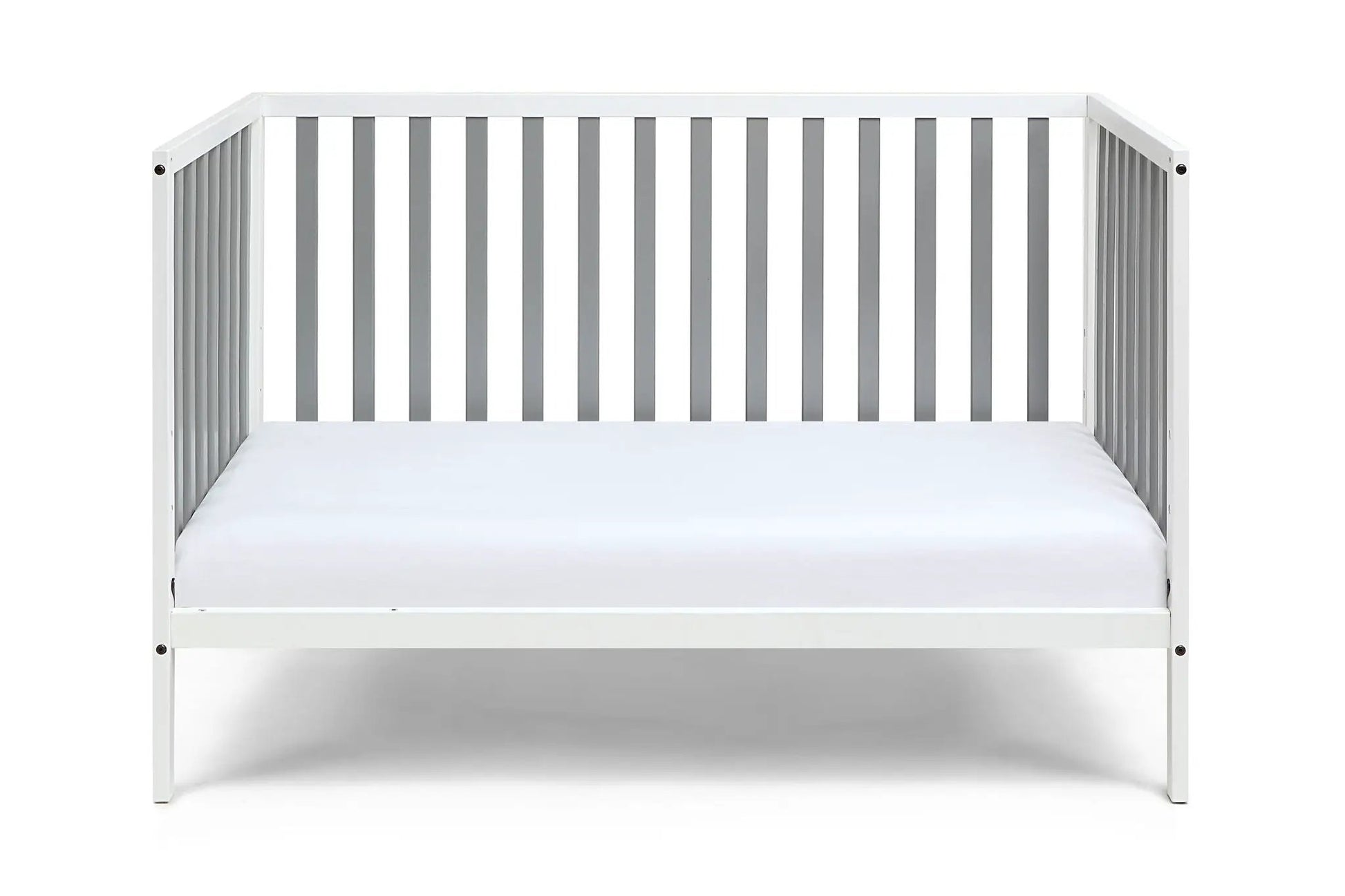 Deux Remi 3-in-1 Convertible Island Crib white frame with gray slats Unique Piece Furniture on Tampa Home & Garden Store