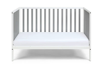 Deux Remi 3-in-1 Convertible Island Crib white frame with gray slats Unique Piece Furniture on Tampa Home & Garden Store