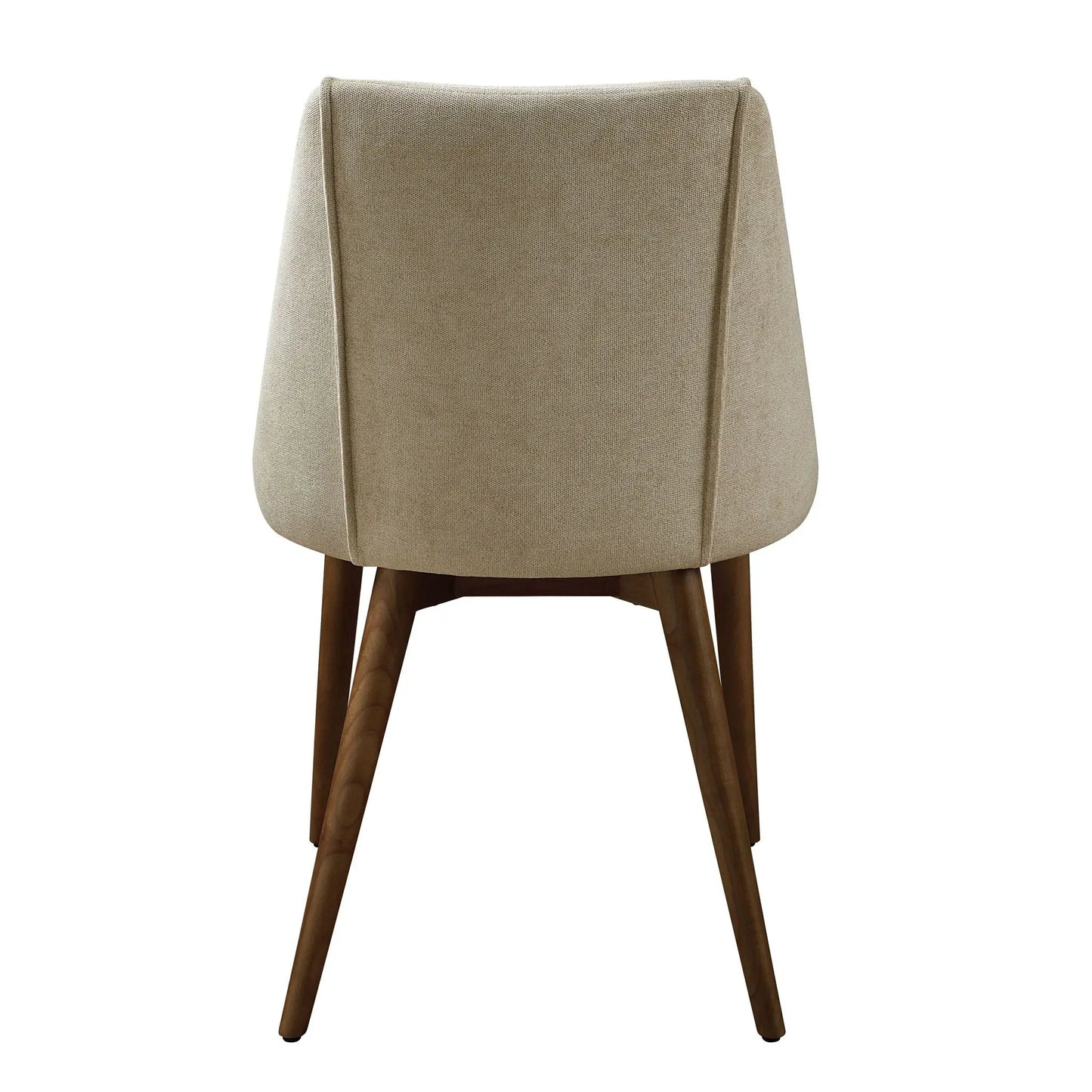 Willene Polished Microfiber Side Chair Set of 2 beige fabric with wooden legs on Tampa Home & Garden Store
