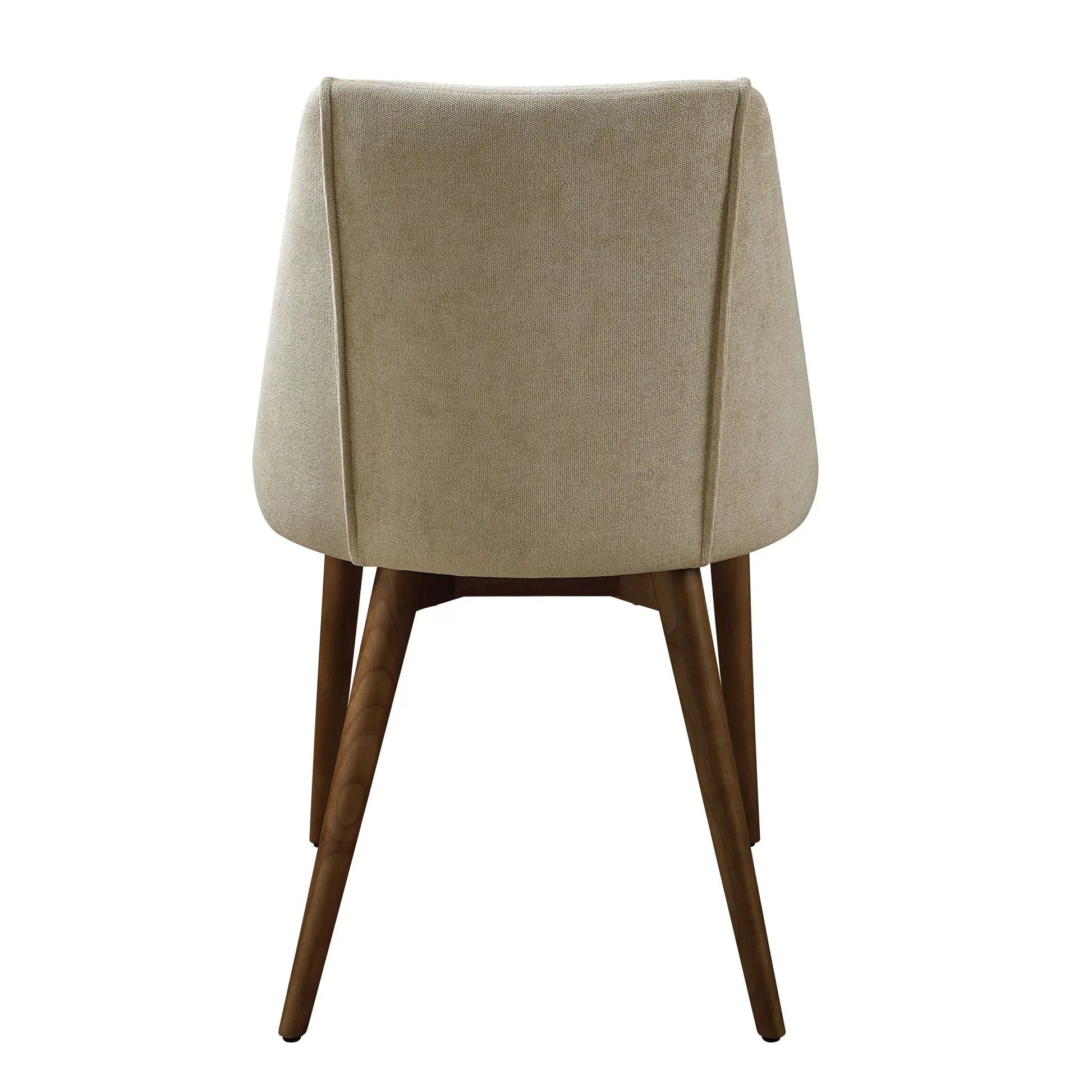Willene Polished Microfiber Side Chair Set of 2 beige fabric with wooden legs on Tampa Home & Garden Store