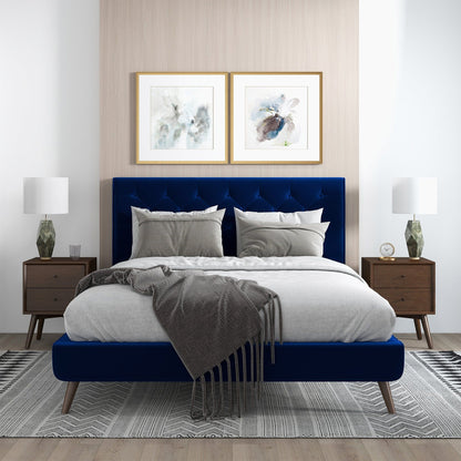 Dillon Mid Century Platform Bed and Headboard