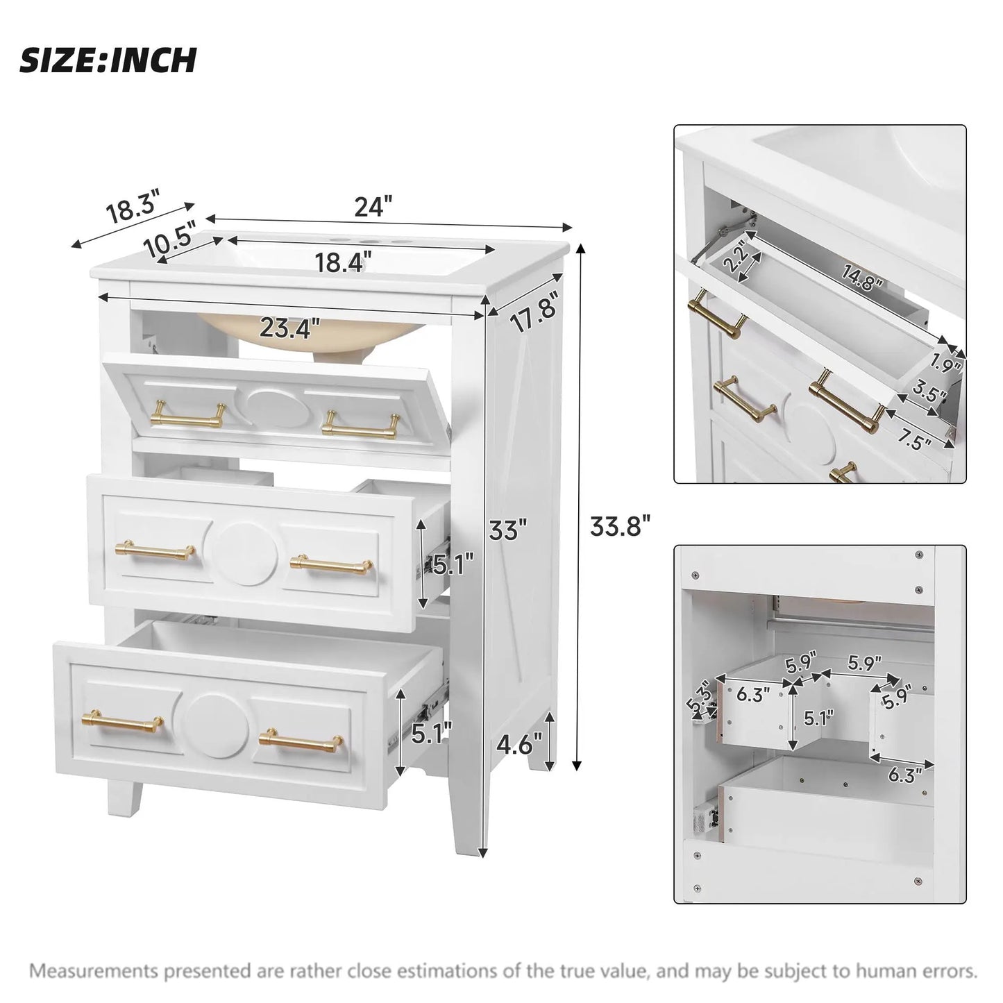 Bathroom Vanity With Sink Free Standing Cabinet