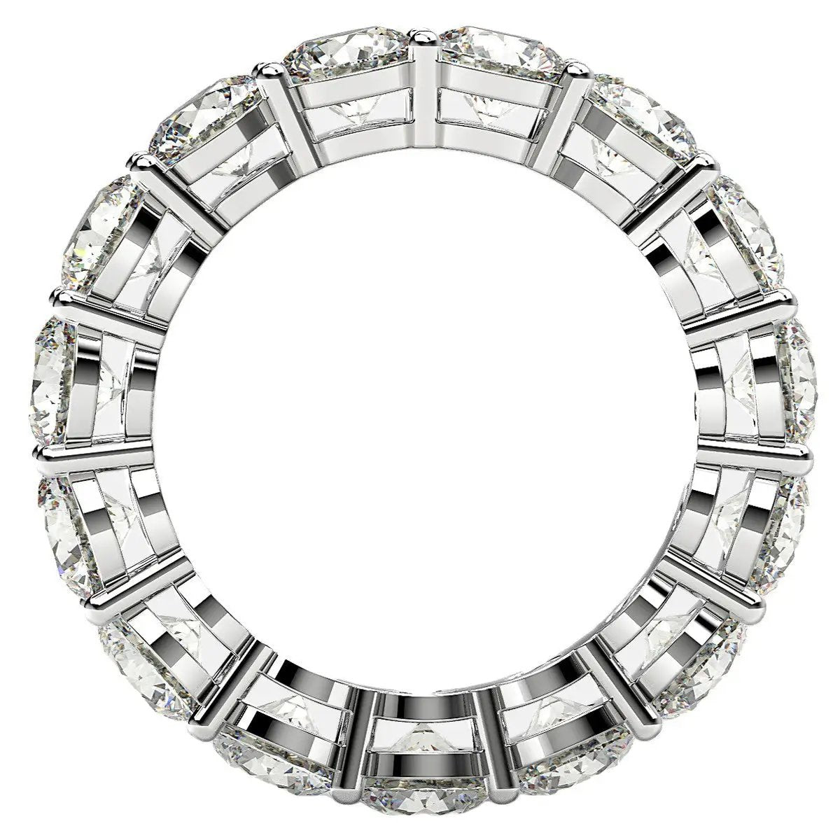 Round-cut lab-grown diamond eternity ring in 14k white gold, 5 cttw FG/VS2, by Bids.com on Tampa Home & Garden Store