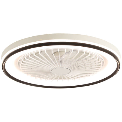 HouseOfZazla RGB bladeless ceiling fan with remote, white with bronze ring LED light on Tampa Home & Garden Store