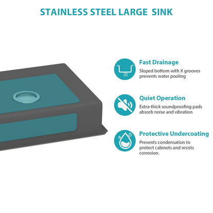 Modern Deep Single Bowl and Stainless Steel Sink