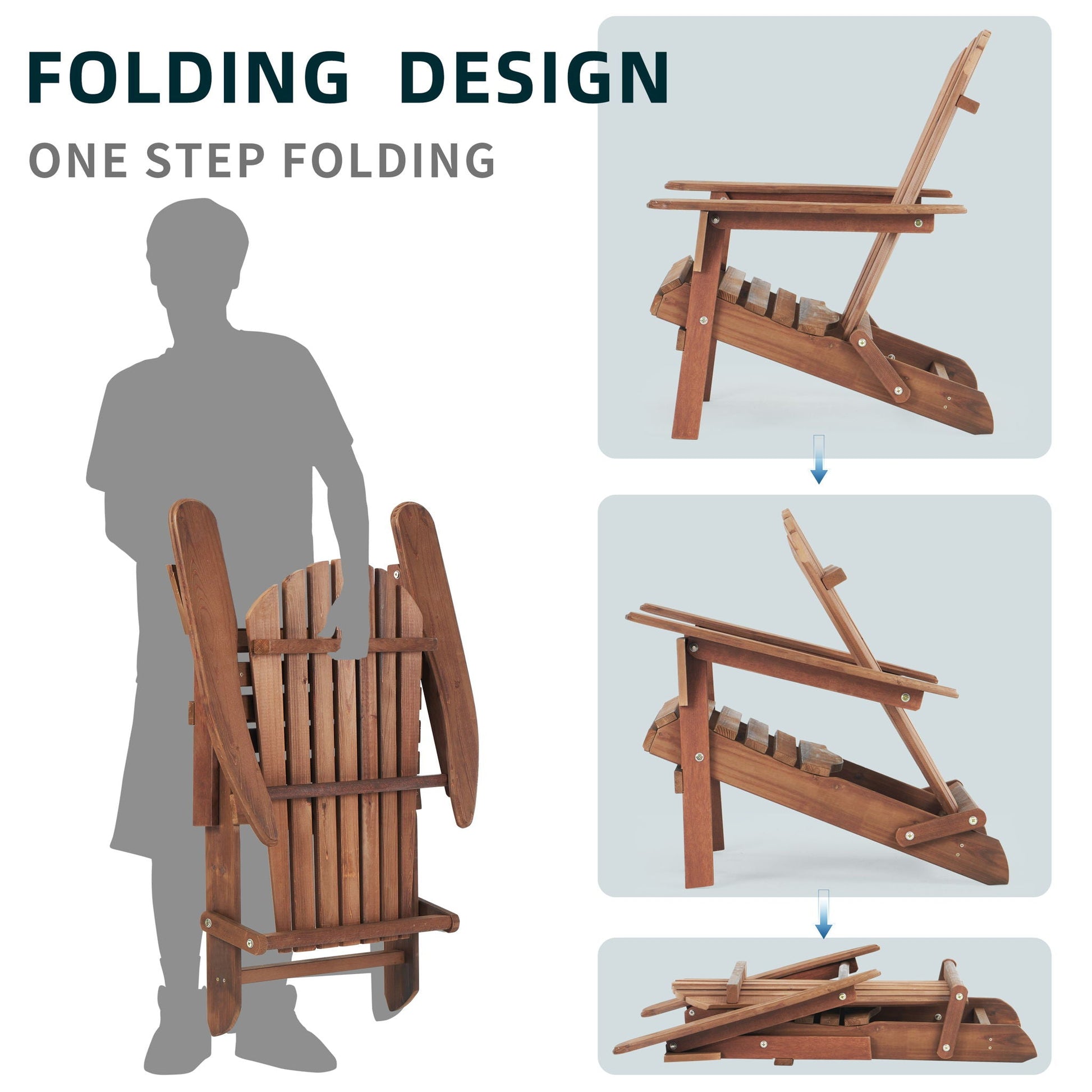 Lounge patio chairs, solid cedar wood, folding Adirondack set of 2 for garden outdoor on Tampa Home & Garden Store