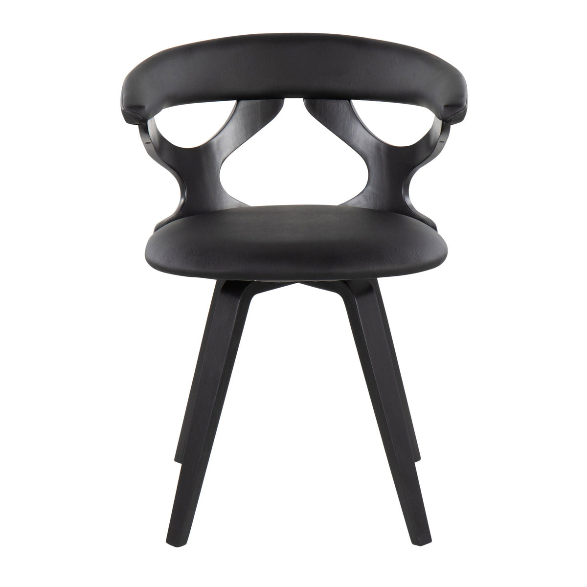 HouseOfZazla mid-century modern kids' side chair with padded black faux leather on Tampa Home & Garden Store