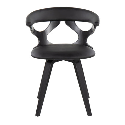 HouseOfZazla mid-century modern kids' side chair with padded black faux leather on Tampa Home & Garden Store