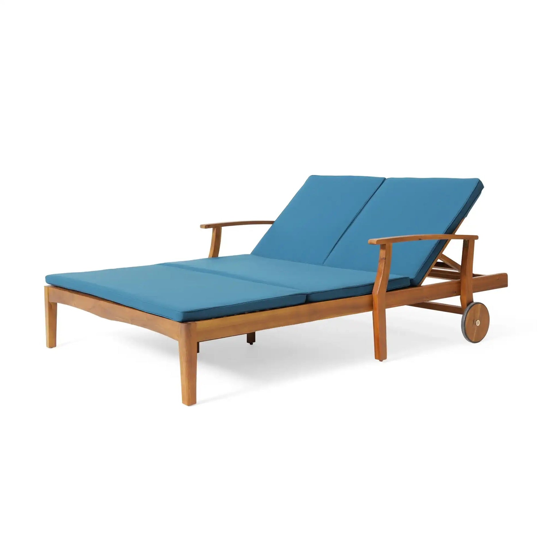 Etherealize adjustable double chaise lounge water resistant cushions wooden frame HouseOfZazla on Tampa Home & Garden Store