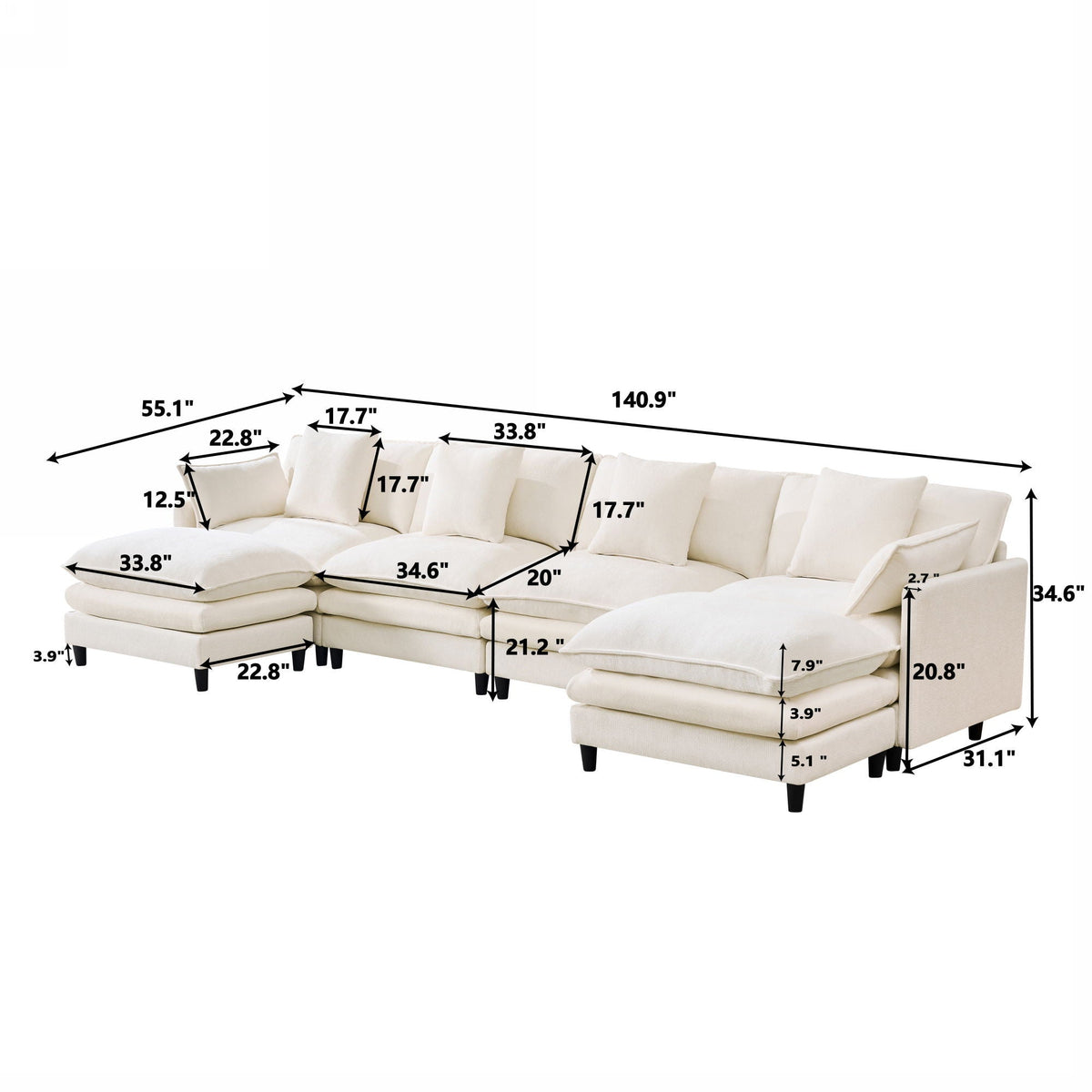 The Luxury Modular Sofa and Reconfigurable Layout