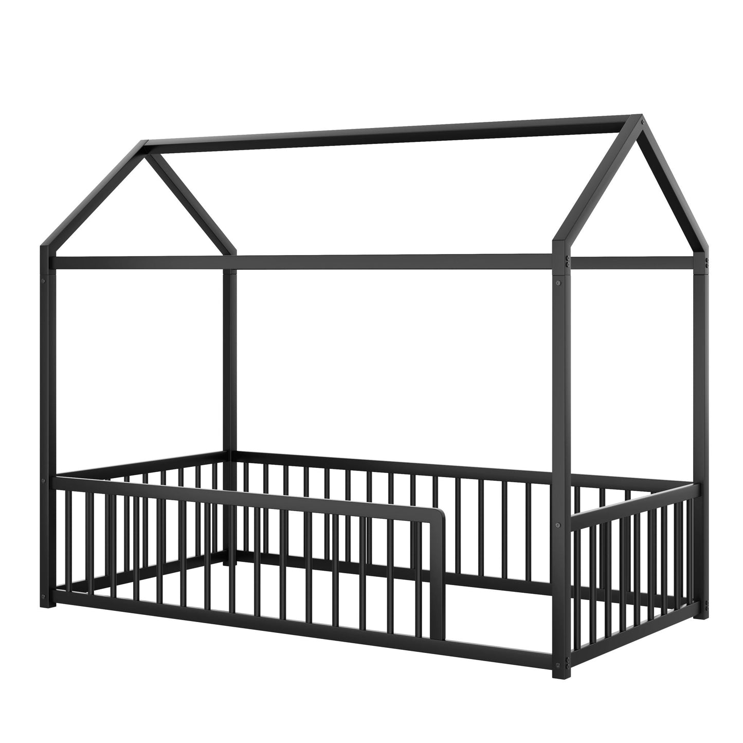 Cozy Montessori House Floor Bed and a Safety Rail