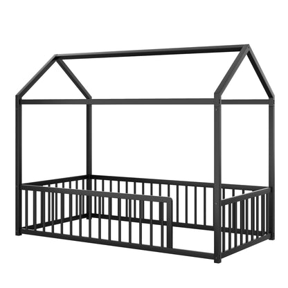 Cozy Montessori House Floor Bed and a Safety Rail