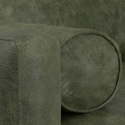 Morrison sofa and ottoman set in olive green distressed leather with stitched arms on Tampa Home & Garden Store