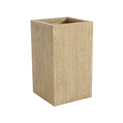 Modern outdoor planter beige textured concrete-style square planter on Tampa Home & Garden Store