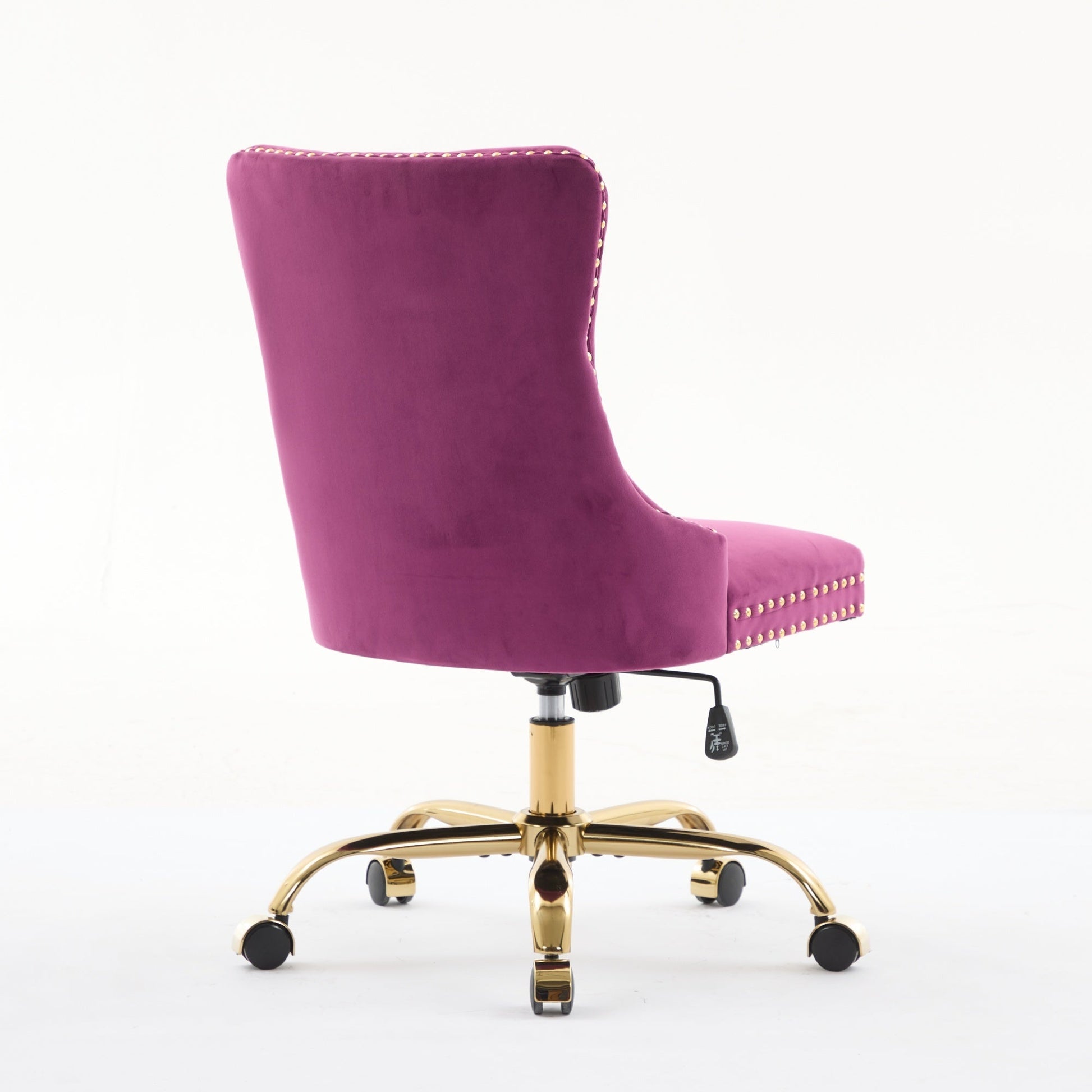 Office chair purple velvet tufted back with nailhead trim and gold base by HouseOfZazla on Tampa Home & Garden Store