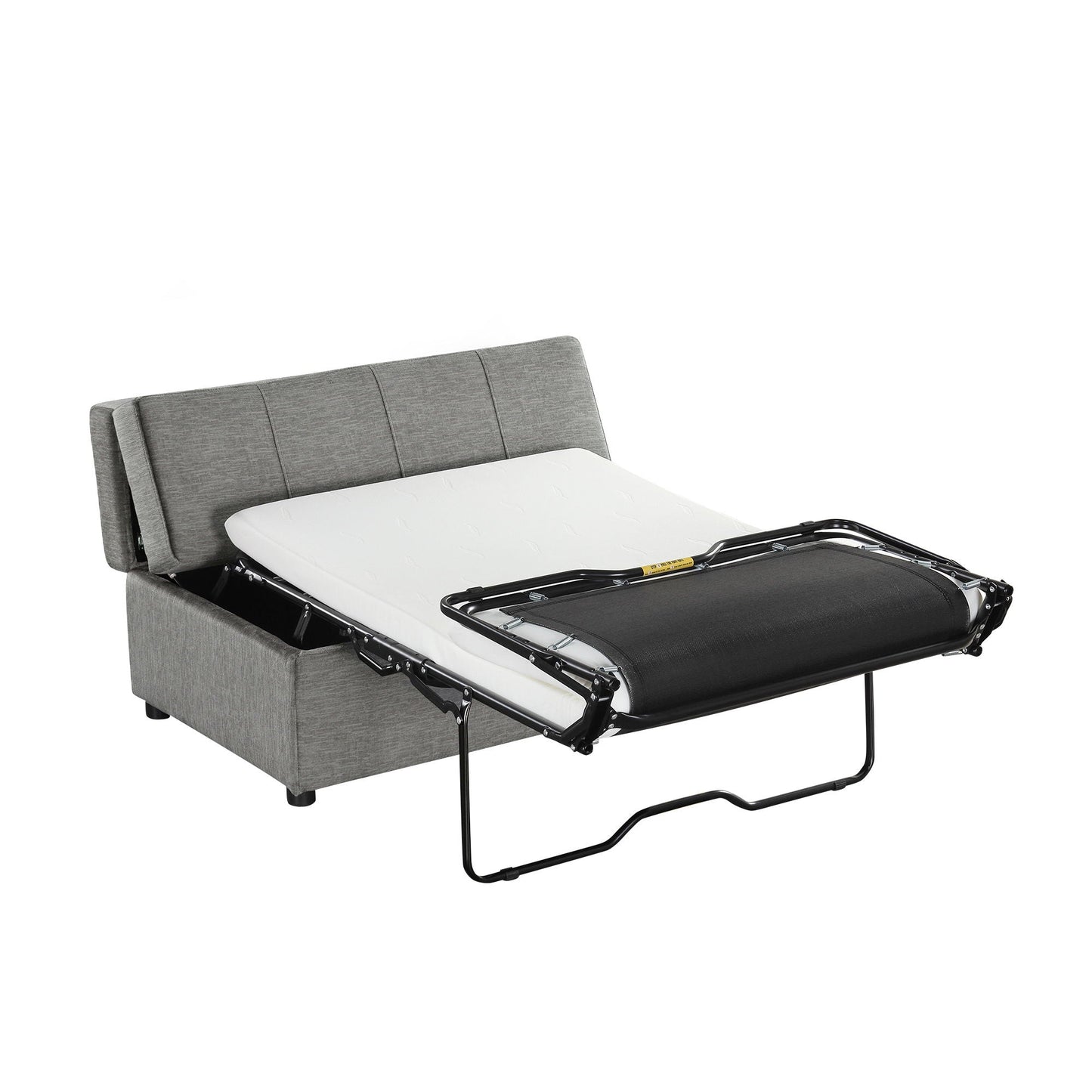 Twin size folding ottoman sleeper bed by HouseOfZazla, with mattress and fabric upholstery on Tampa Home & Garden Store