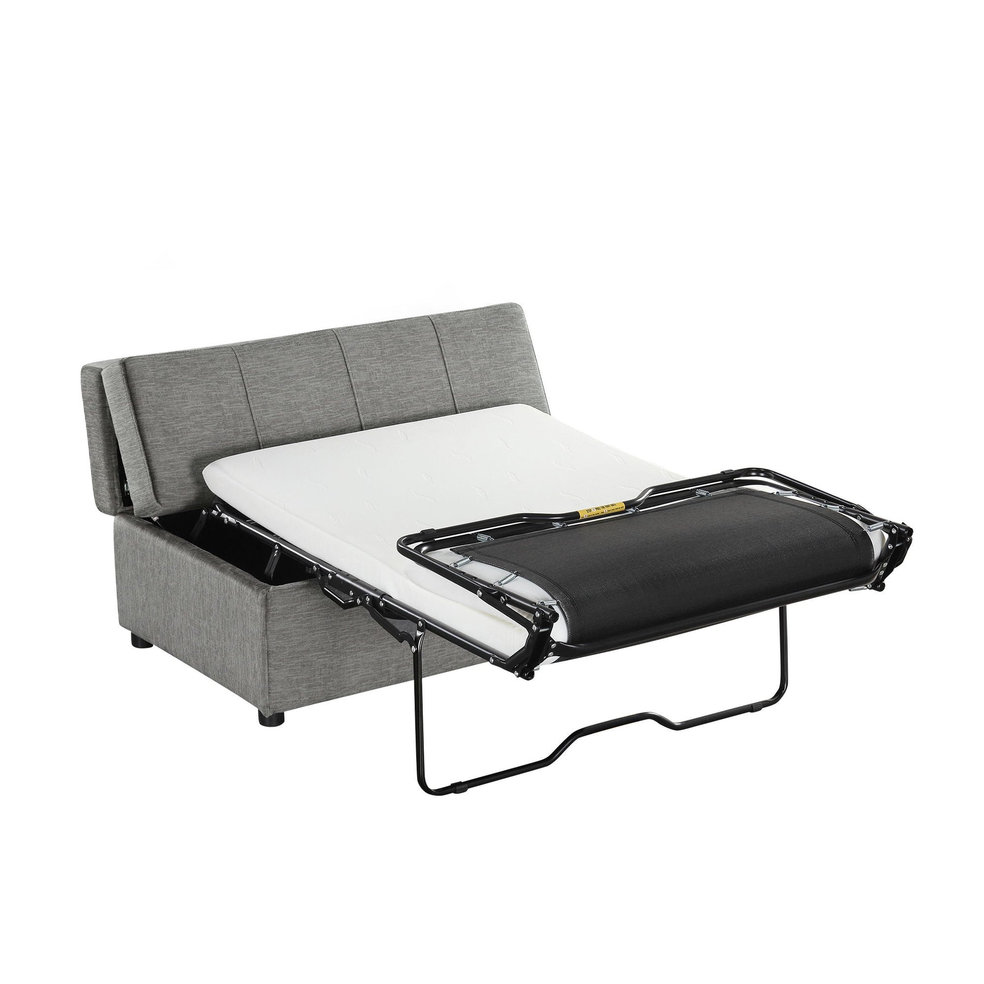 Twin size folding ottoman sleeper bed by HouseOfZazla, with mattress and fabric upholstery on Tampa Home & Garden Store