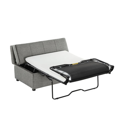 Twin size folding ottoman sleeper bed by HouseOfZazla, with mattress and fabric upholstery on Tampa Home & Garden Store
