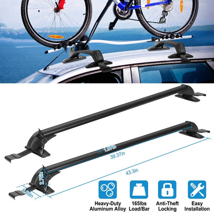 GemGear 2-Piece 110cm roof rack cross bars anti-theft locks heavy aluminum alloy on Tampa Home & Garden Store