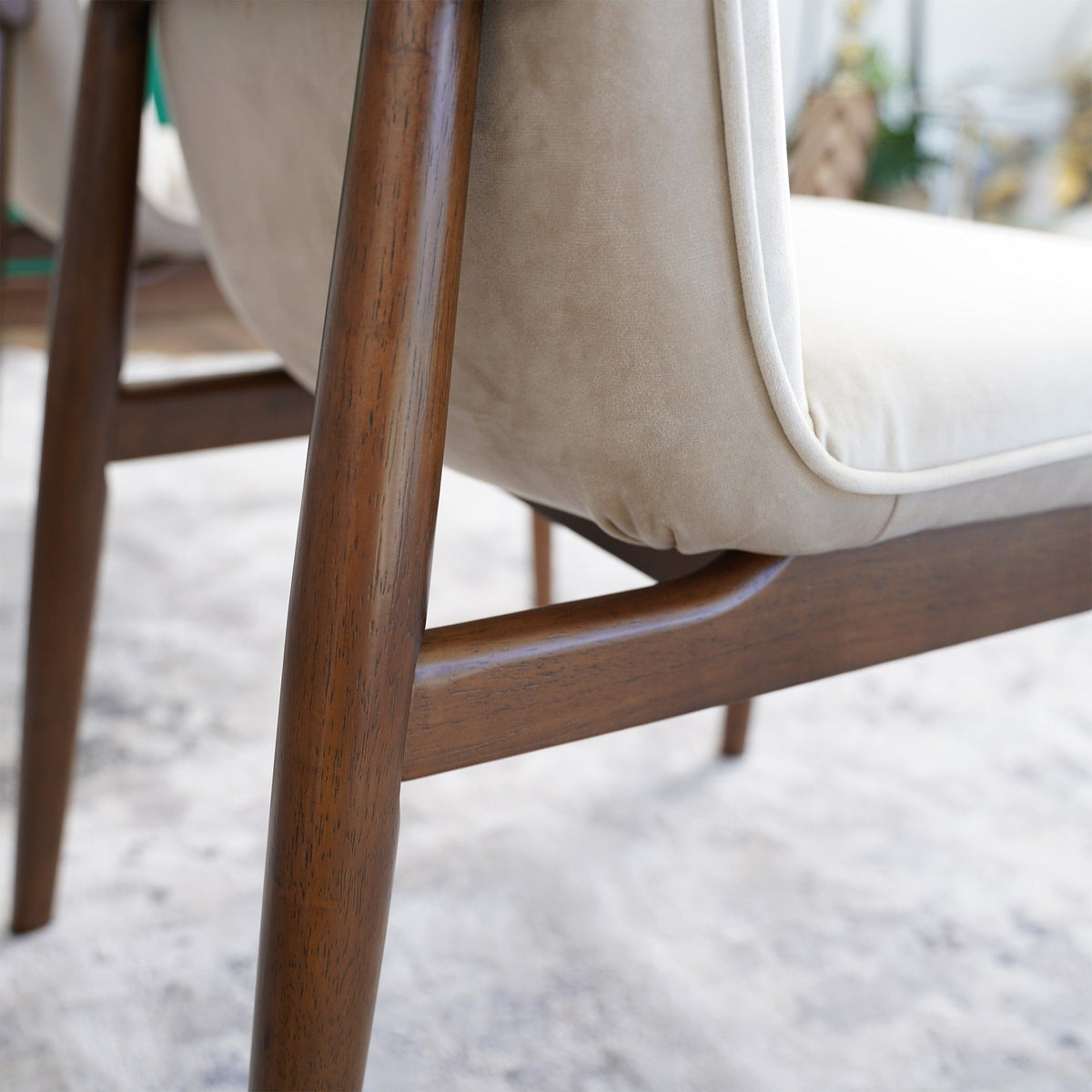 Monza Contemporary Dining Chair Set with solid wood frame and beige upholstery, HouseOfZazla on Tampa Home & Garden Store
