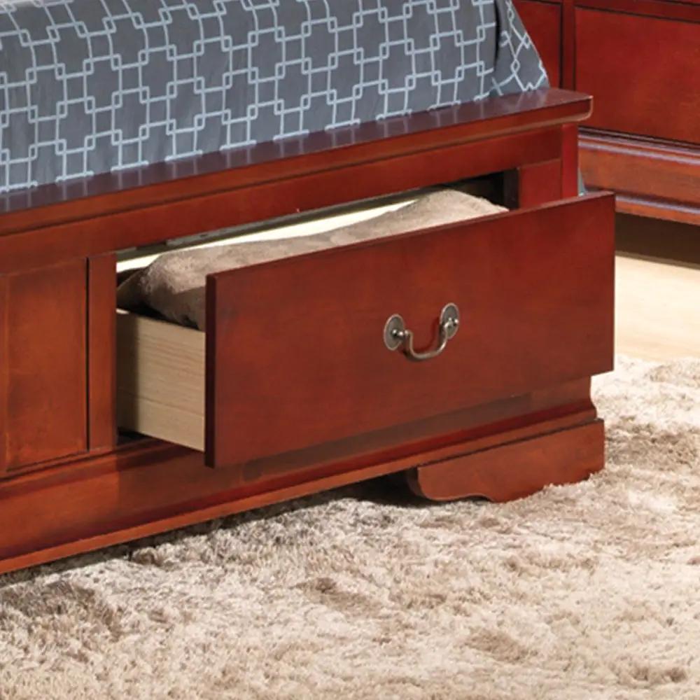Upholstered panel sleigh bed storage bed by Unique Piece Furniture with under-bed drawer on Tampa Home & Garden Store