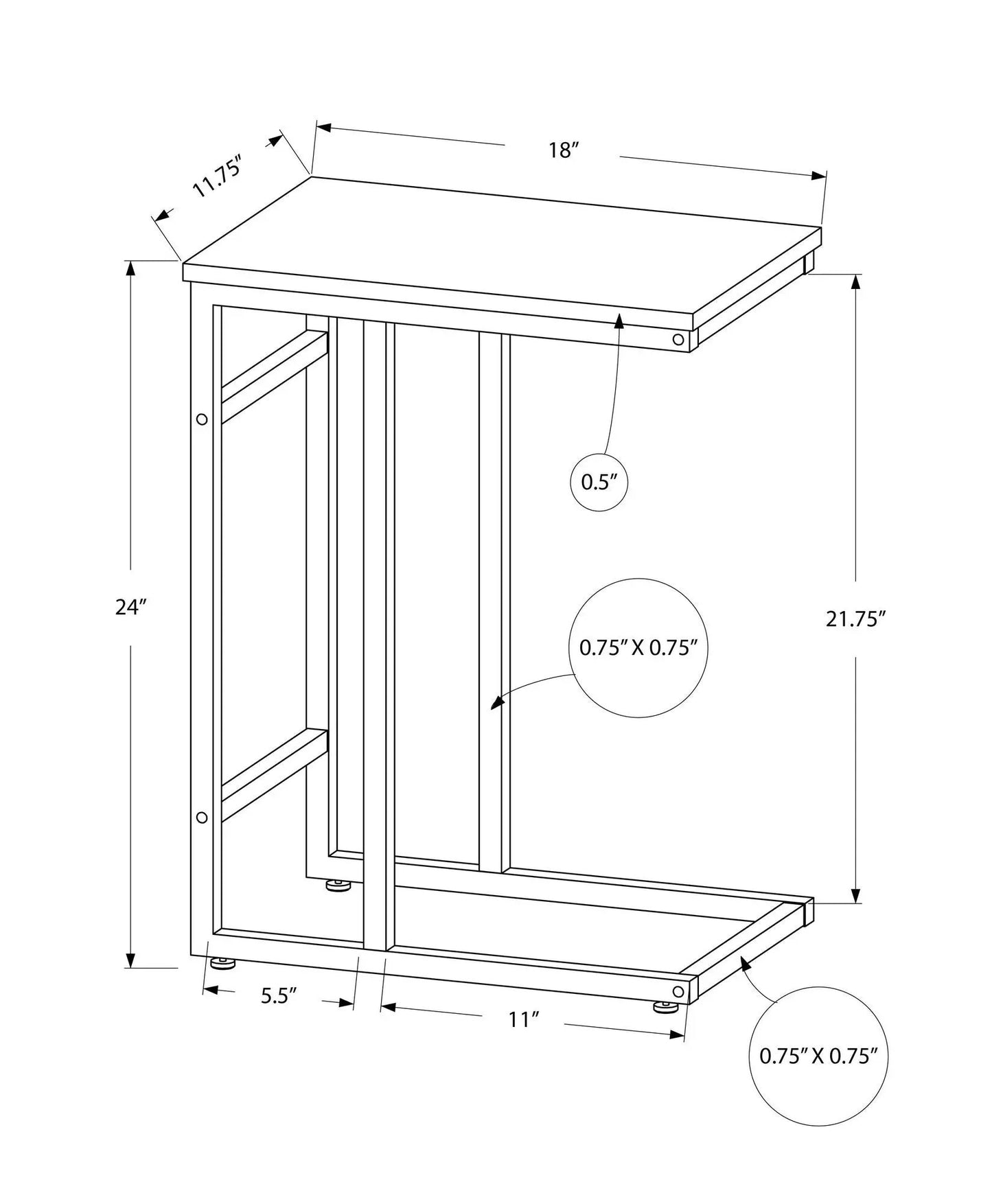 C-shaped black accent table by Unique Piece Furniture with modern design on Tampa Home & Garden Store