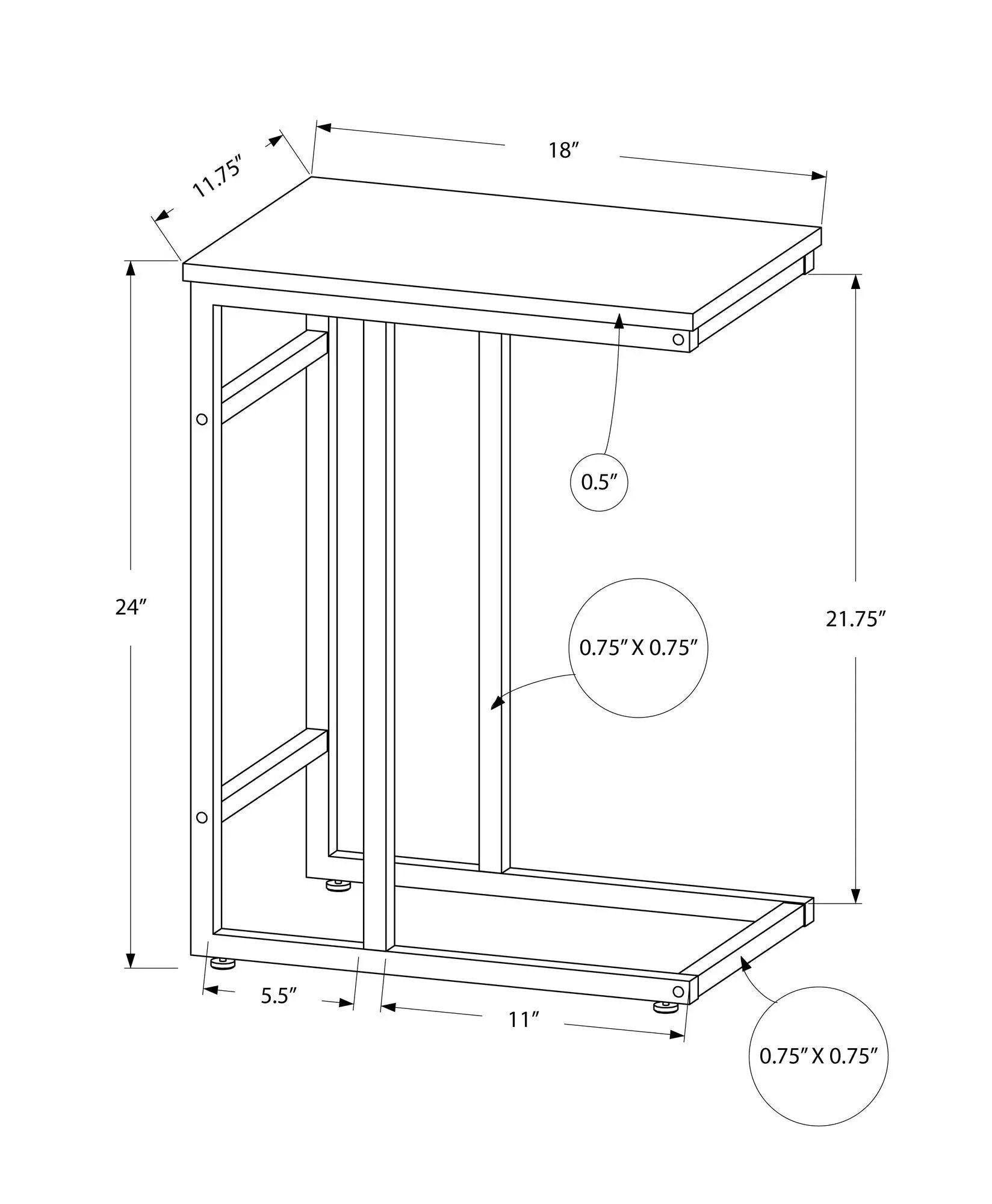 C-shaped black accent table by Unique Piece Furniture with modern design on Tampa Home & Garden Store