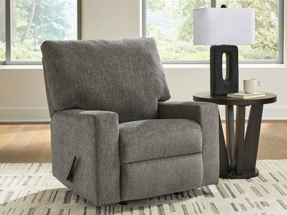 Clarington Rocker Recliner Greystone in grey textured fabric on Tampa Home & Garden Store