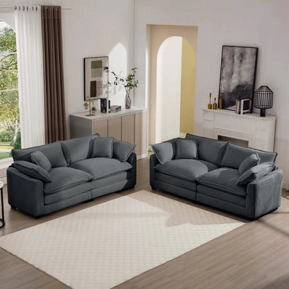 Elegant Sectional Sofa Set with Deep Seats