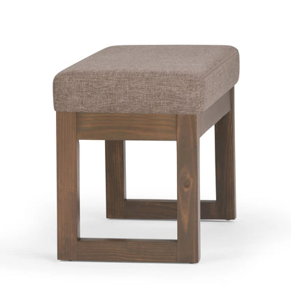 Milltown Upholstered Ottoman Bench With Driftwood