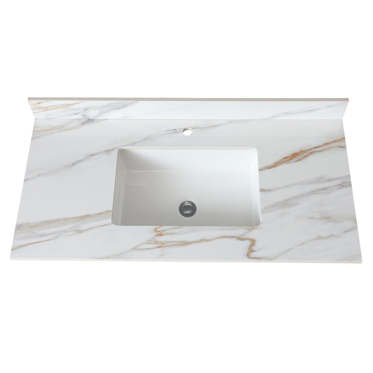 Elegant vanity top with undermount sink and white marble backsplash HouseOfZazla on Tampa Home & Garden Store