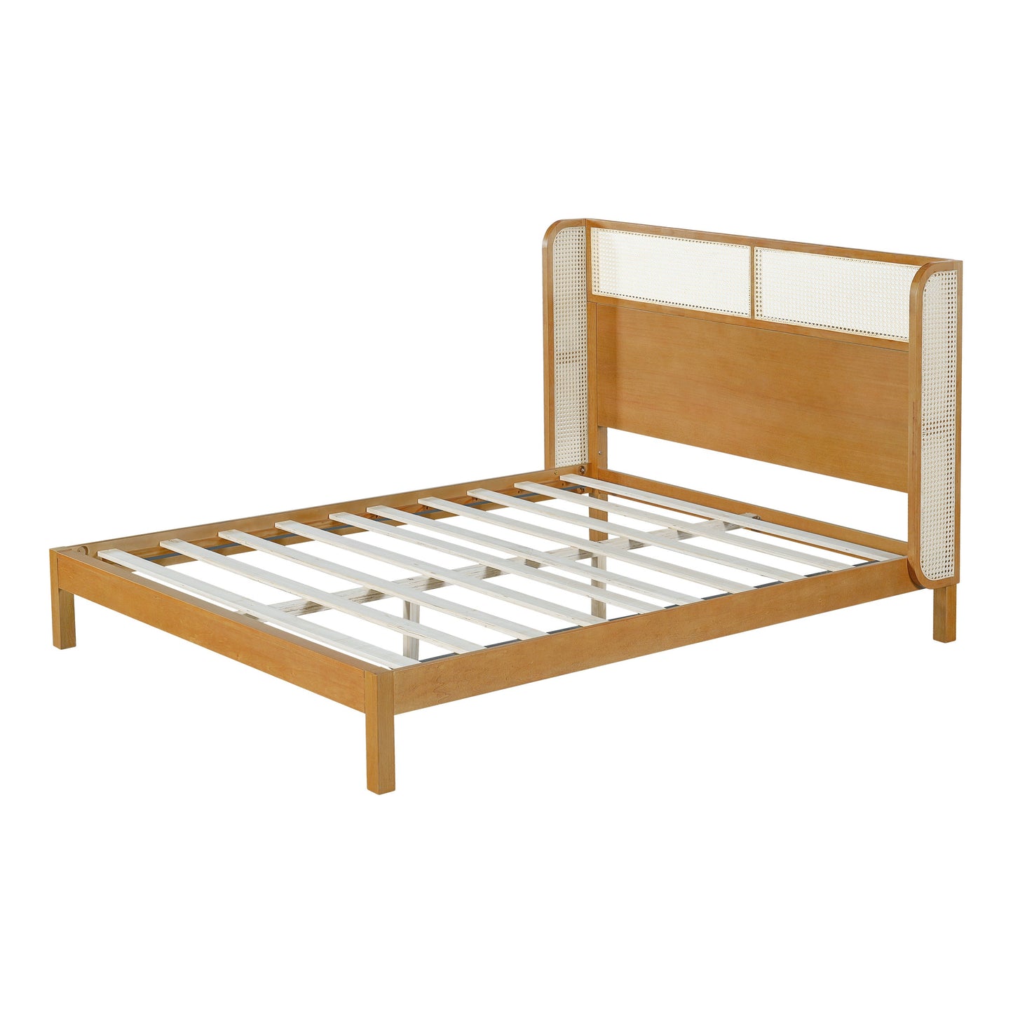 Premium Queen Rubber Wood Bed Frame and Headboard