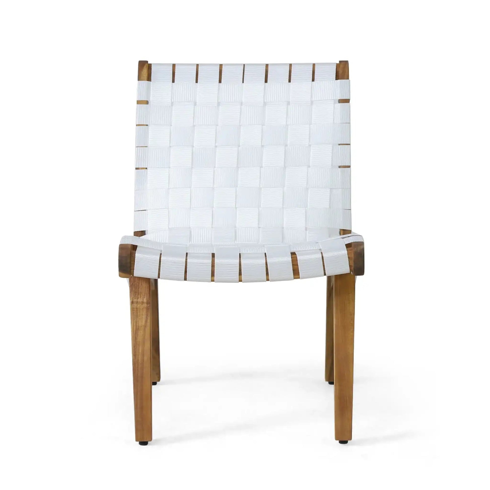 Outdoor 3 Piece Rope Weave Patio Seating Set in white rope weave with wooden legs on Tampa Home & Garden Store