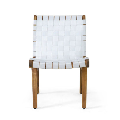 Outdoor 3 Piece Rope Weave Patio Seating Set in white rope weave with wooden legs on Tampa Home & Garden Store