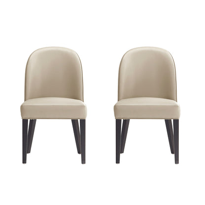 Dining chair set of 2 with beige upholstery and beech wood frames by HouseOfZazla on Tampa Home & Garden Store