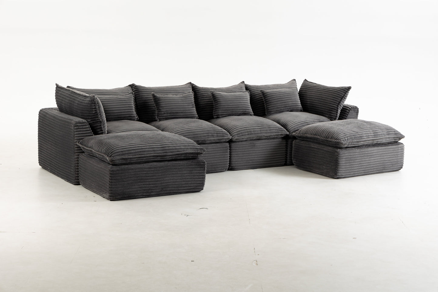 Cloud Couch Oversized Modular Sectional Sofa charcoal corduroy HouseOfZazla on Tampa Home & Garden Store