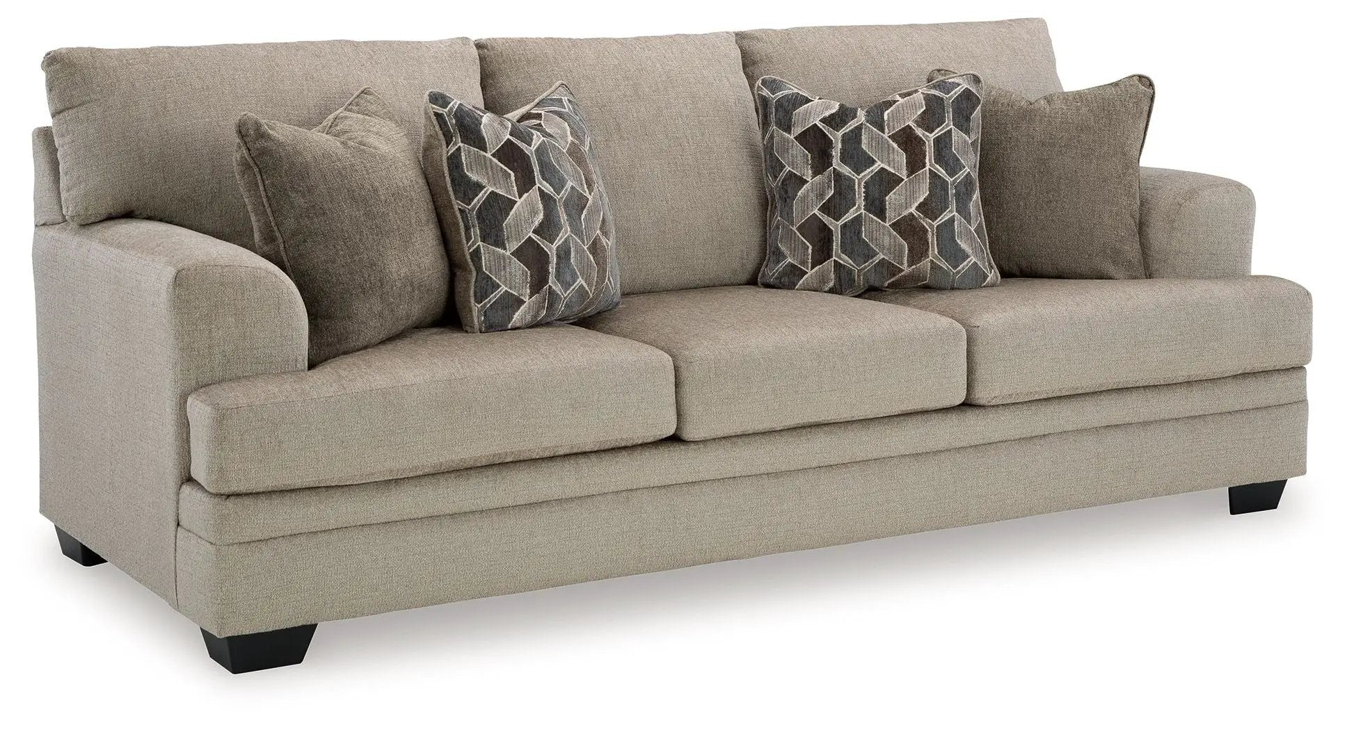 Stonemeade 3-piece living room sofa set beige with geometric pillows Unique Piece Furniture on Tampa Home & Garden Store