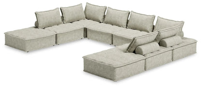 Bales sectional sofa in beige textured fabric with plush back cushions by Unique Piece Furniture on Tampa Home & Garden Store