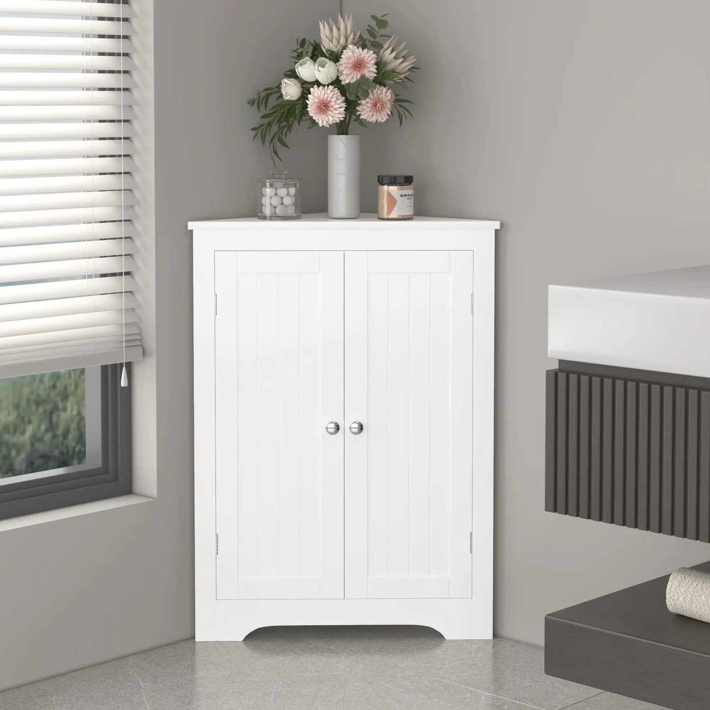 Corner Cabinet Two Doors and Adjustable Shelves