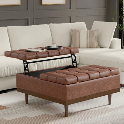 Mariah Upholstered Lift Top Table Storage Ottoman