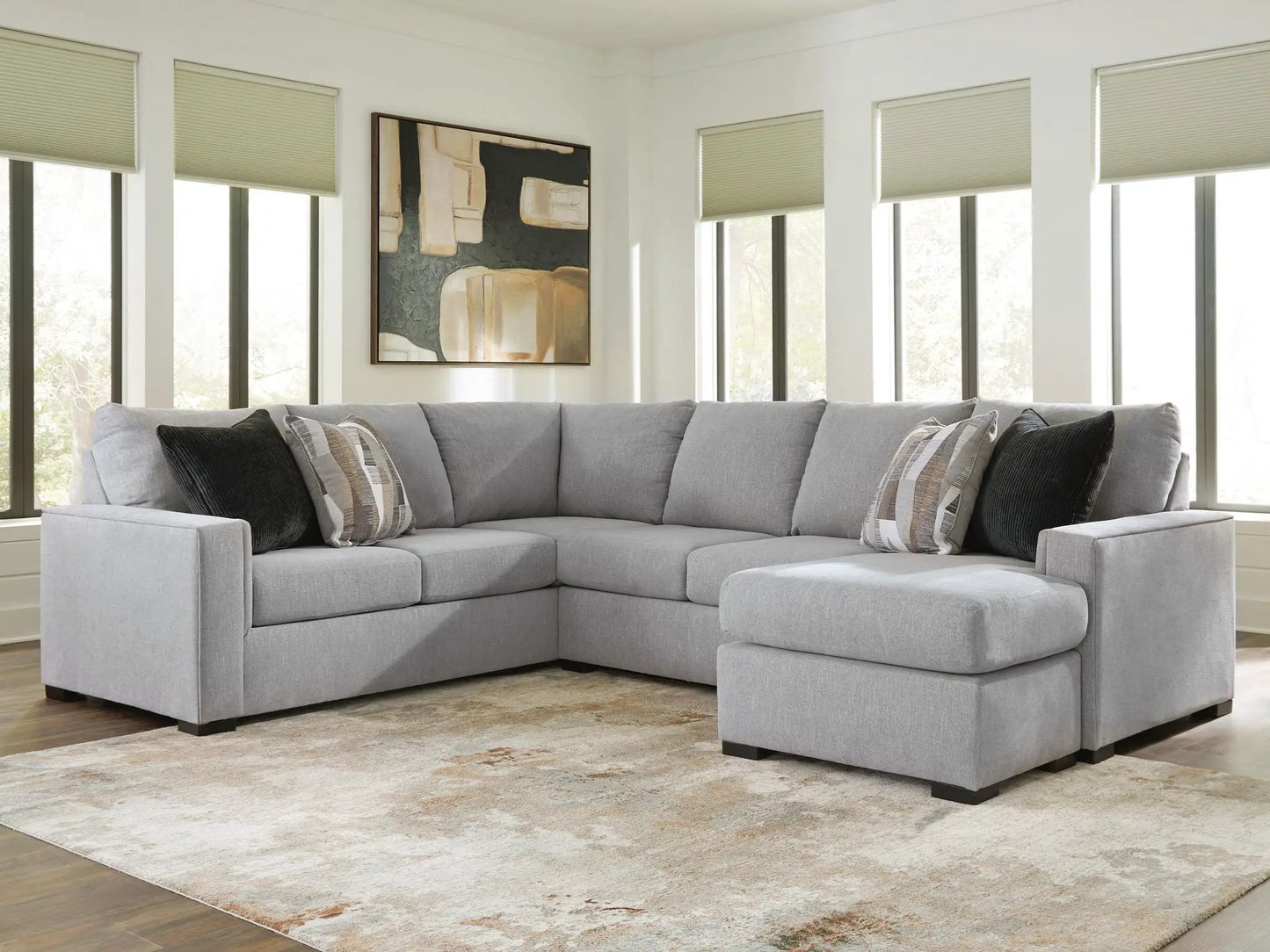 Lakepoint Sectional sofa light gray fabric by Unique Piece Furniture with chaise on Tampa Home & Garden Store