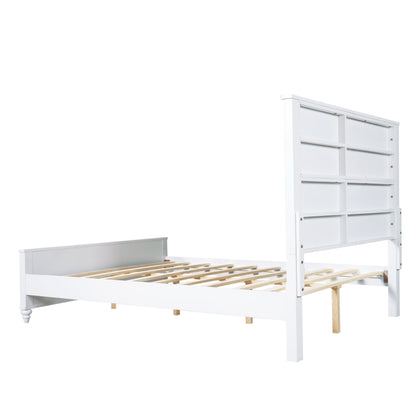 Solid White Queen Bed Frame and Wooden Board