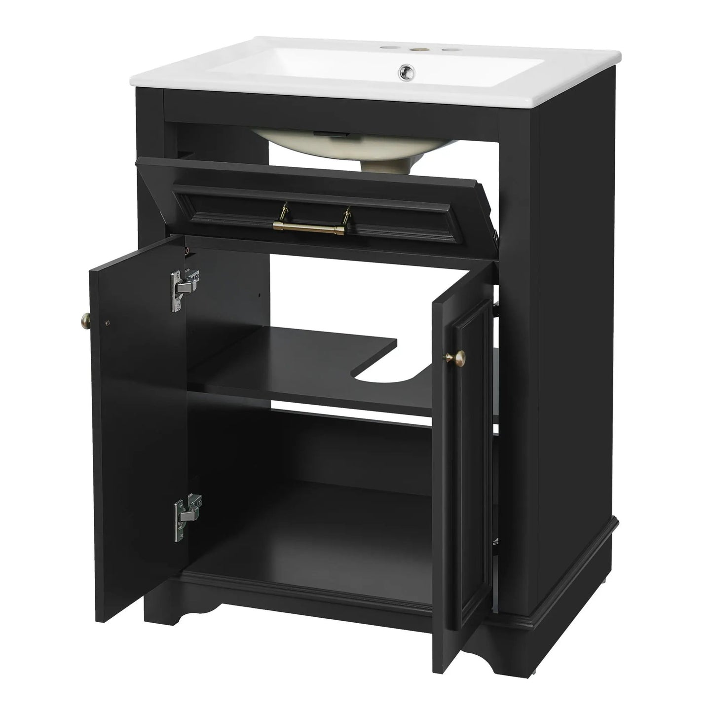 Bathroom Vanity With Integrated Sink and Cabinet