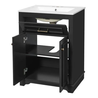 Bathroom Vanity With Integrated Sink and Cabinet